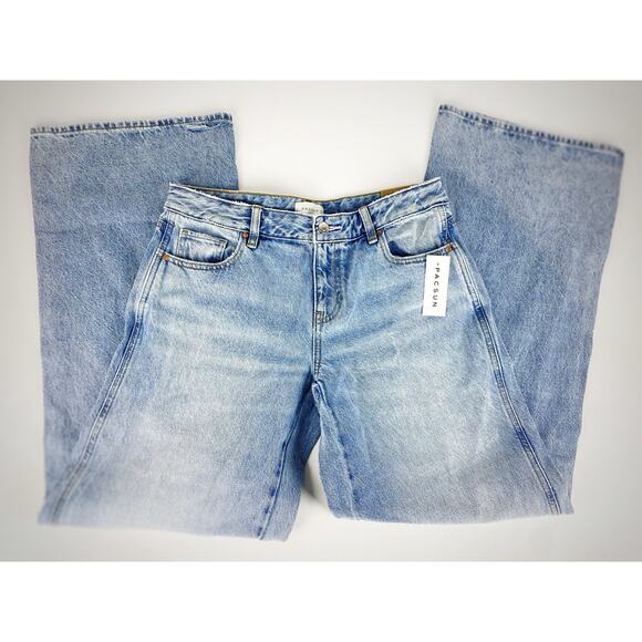 NWT PacSun Casey Light Indigo Butt Slit Low Rise Baggy Jeans Sz 27 Wide Leg - Picture 10 of 12